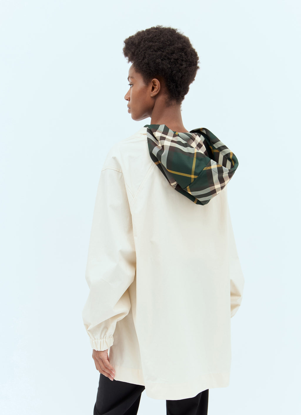 Burberry Women Check Hood Gabardine Parka