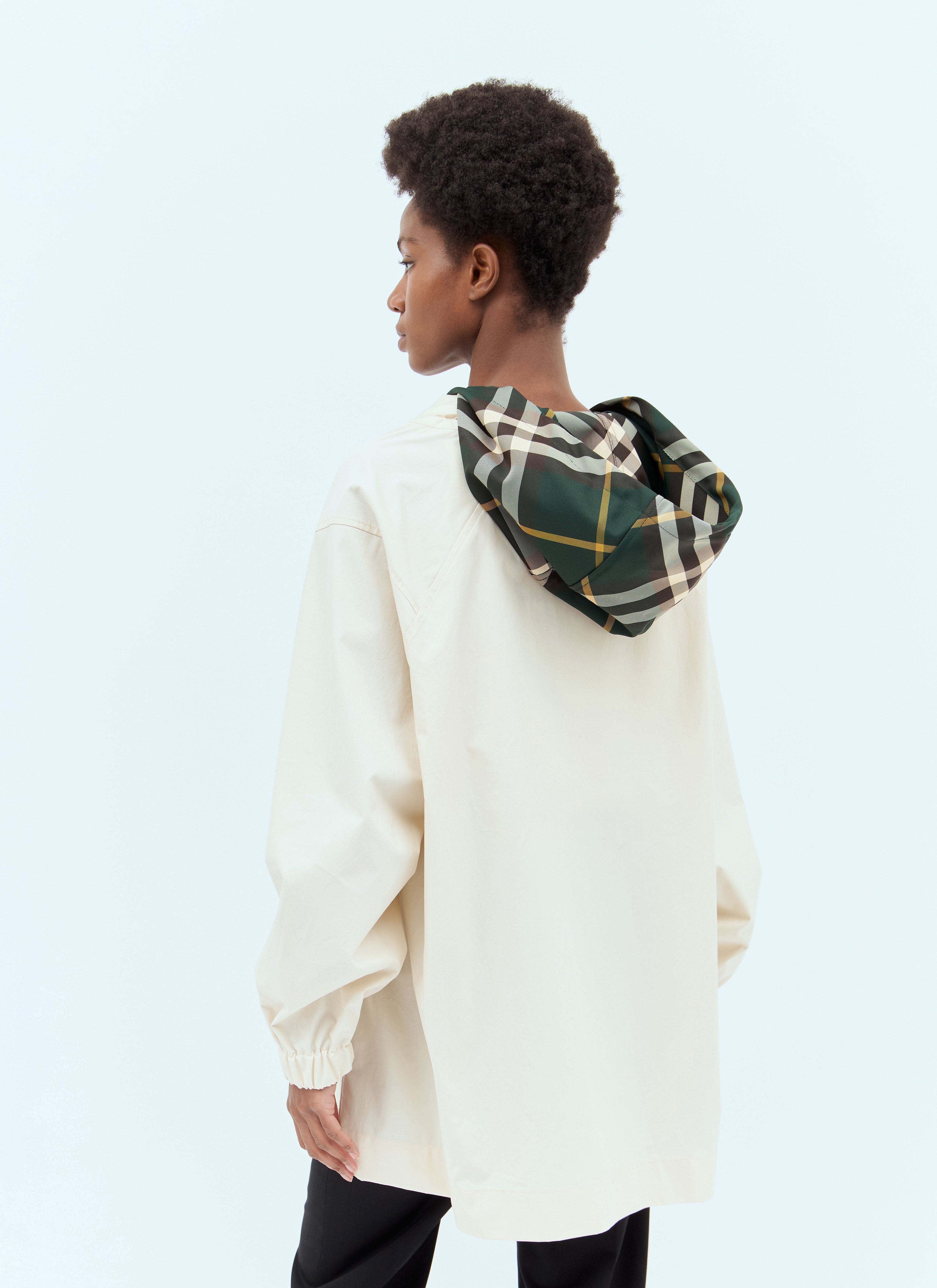 Burberry Women Check Hood Gabardine Parka
