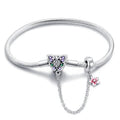 Butterfly Charm Bracelet with Crystal Accents and Flower Dangle