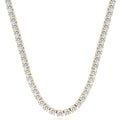 33 Ct Round-Cut Diamond Tennis Necklace 14K Yellow Gold 18"