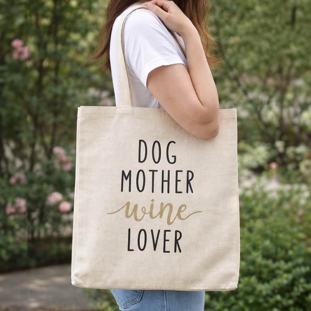 Dog Mother Winde Lover Message Printed Shoulder Tote Bag