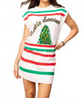 Sparkle Season Stripe Top In White