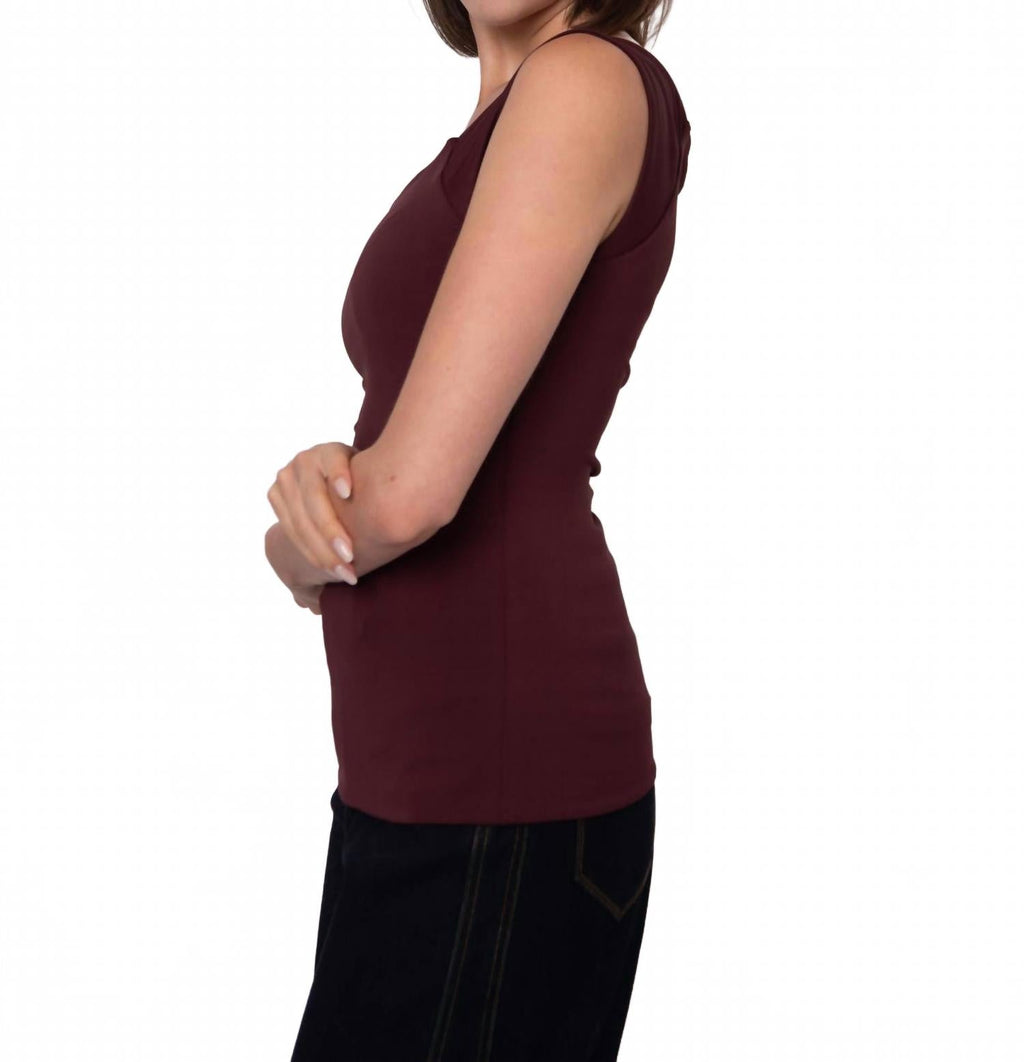 Off Shoulder Top In Prune