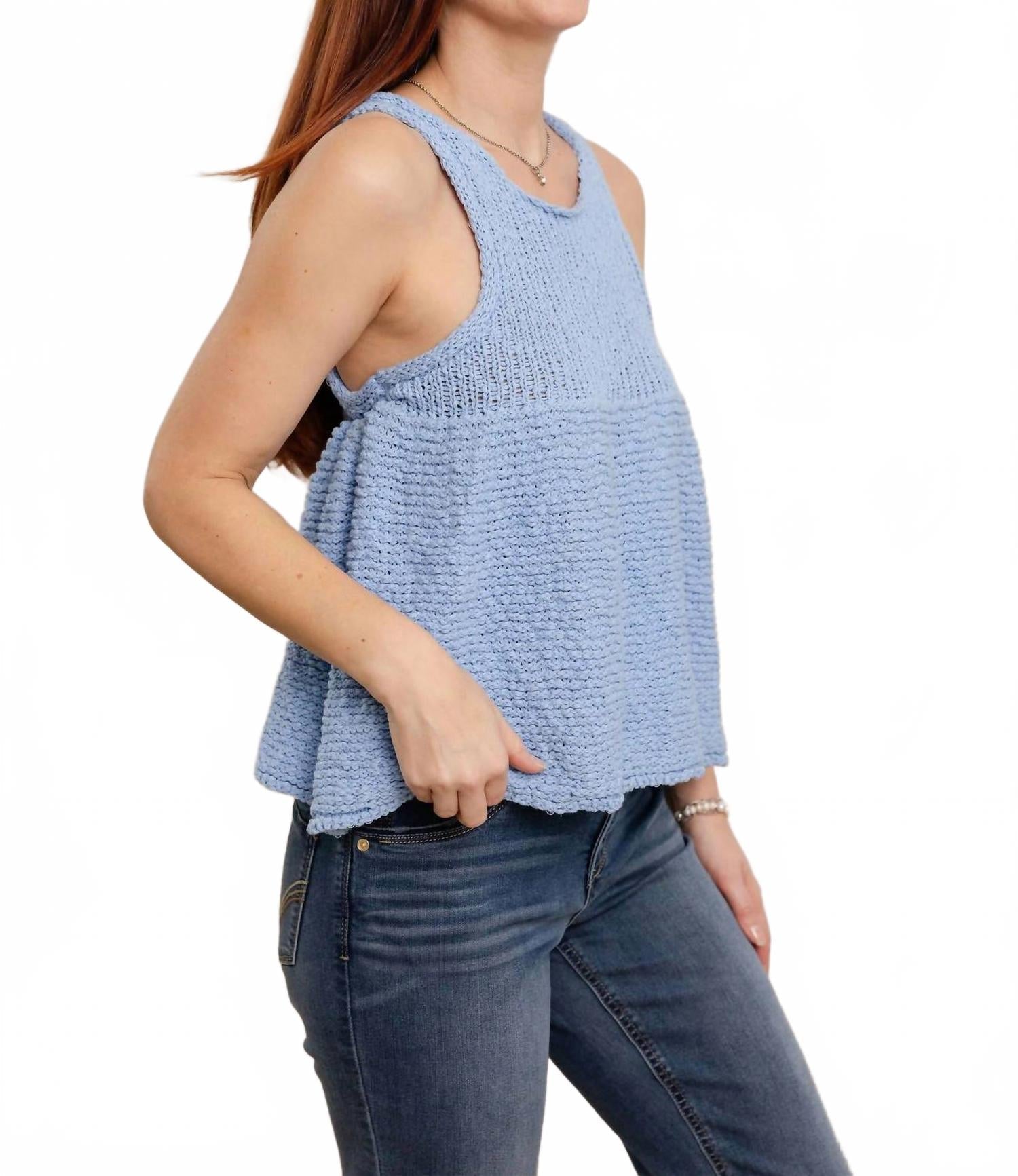 Swing Sweater Tank In Light Blue
