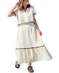 CAMILA BLANCO 2pc Blouse & Skirt Set
