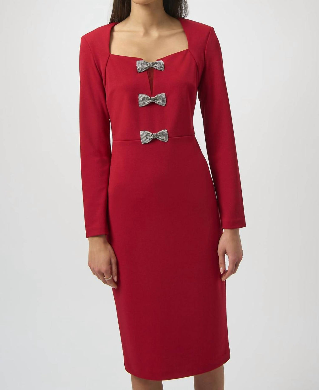 Sheath Dress In Deep Cherry