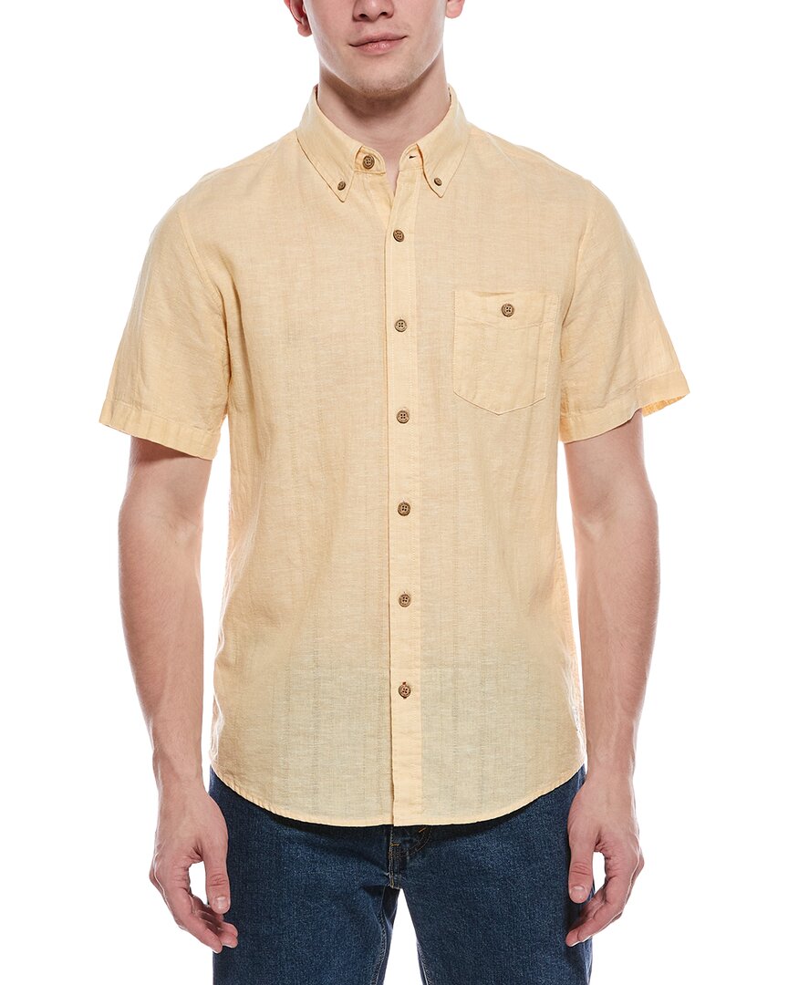 WEATHERPROOF VINTAGE Linen-Blend Vertical Dobby Shirt