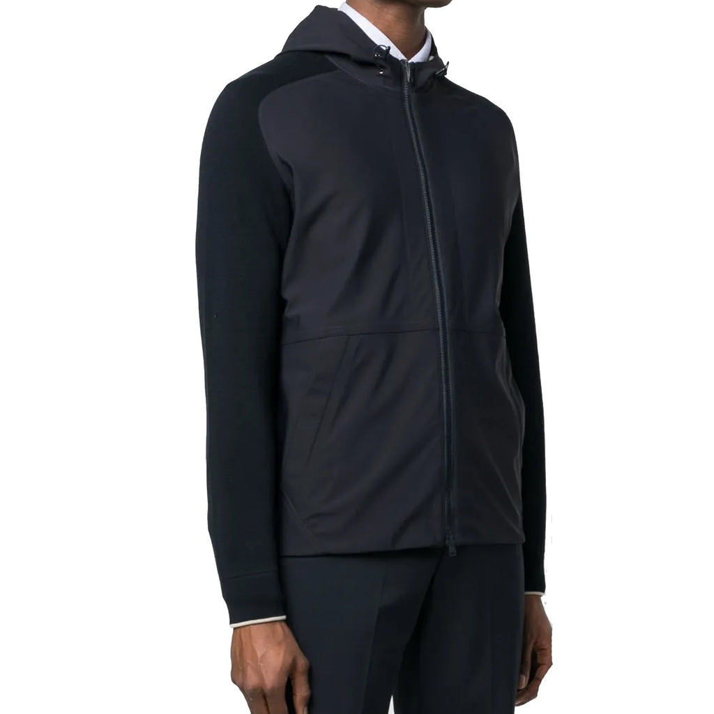 Herno Knit-Sleeve Hooded Jacket Men
