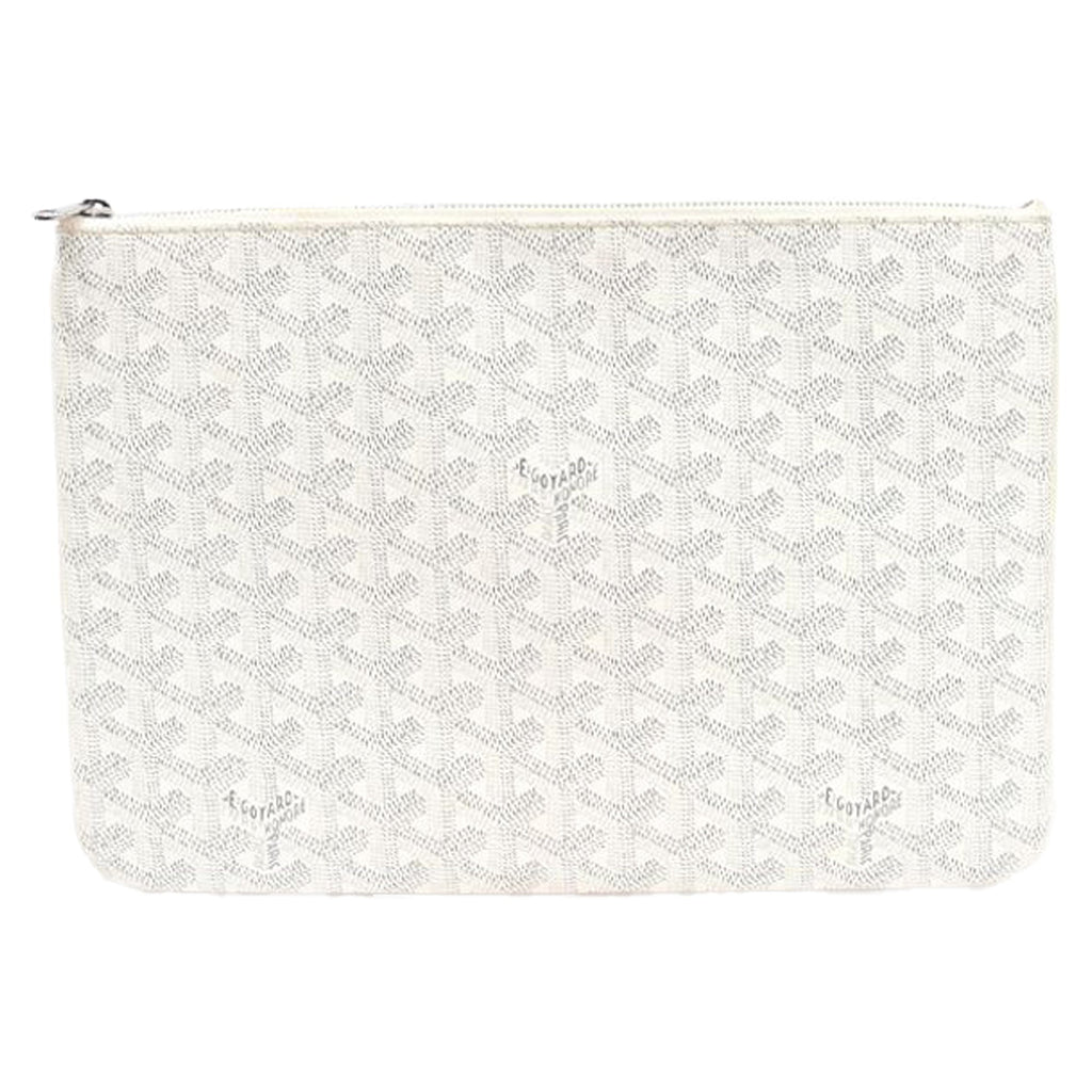 Goyard White Goyardine Canvas Senat Mm Clutch