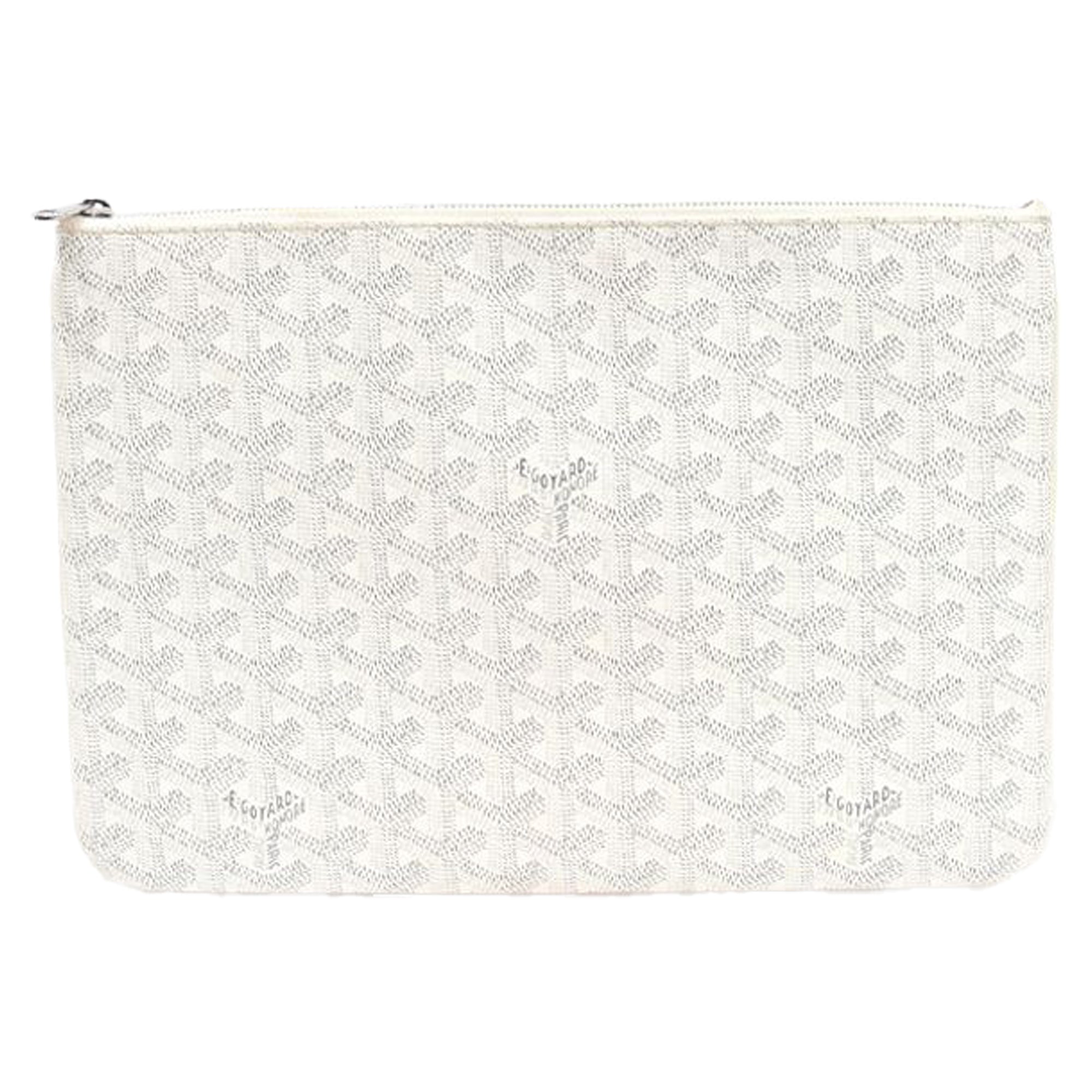 Goyard White Goyardine Canvas Senat Mm Clutch