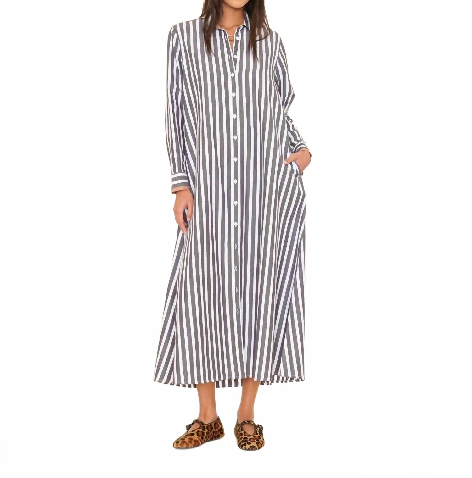 Boden Dress In Ink Stripe