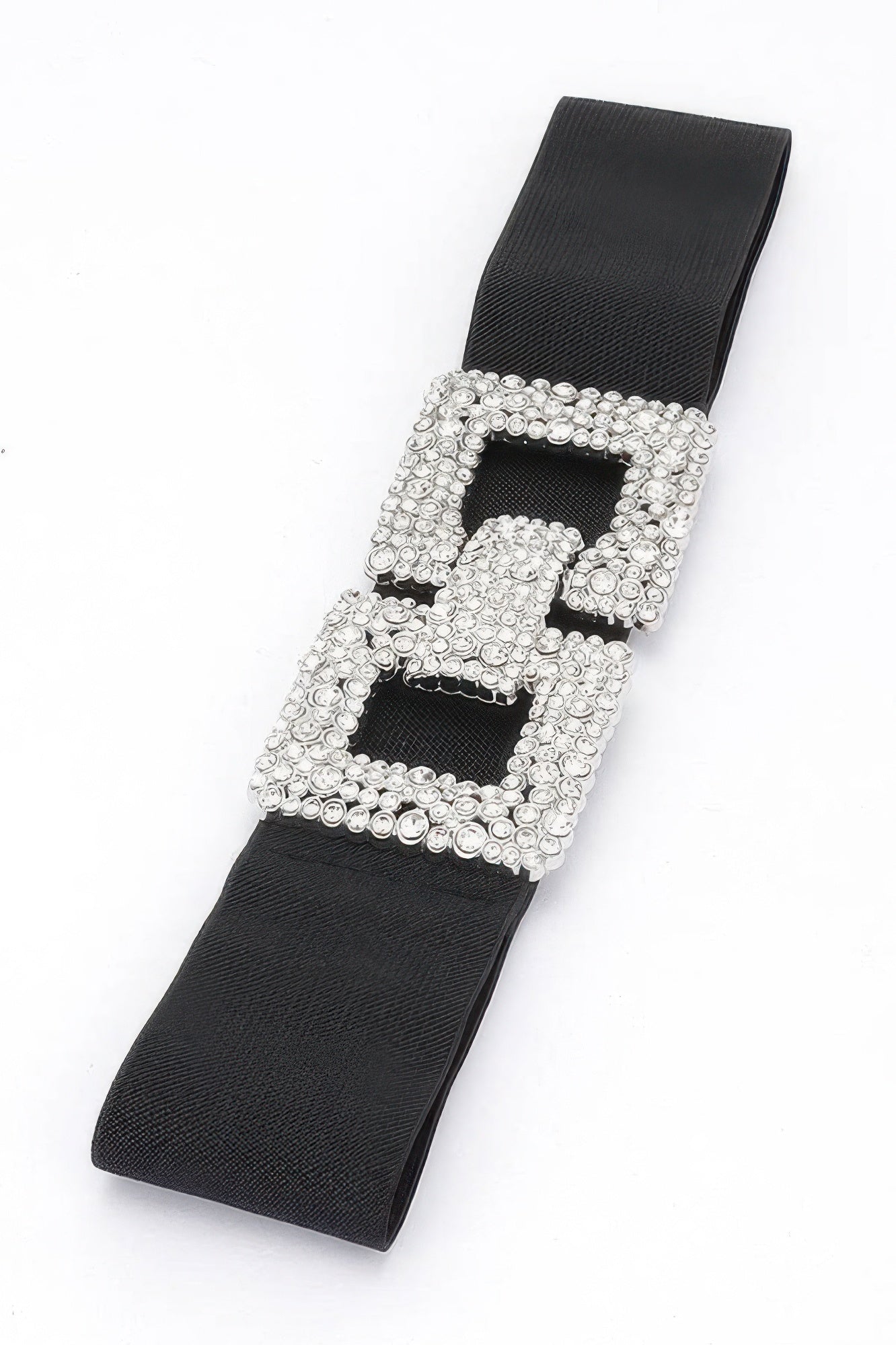 Rhinestone Buckle Elastic Belt