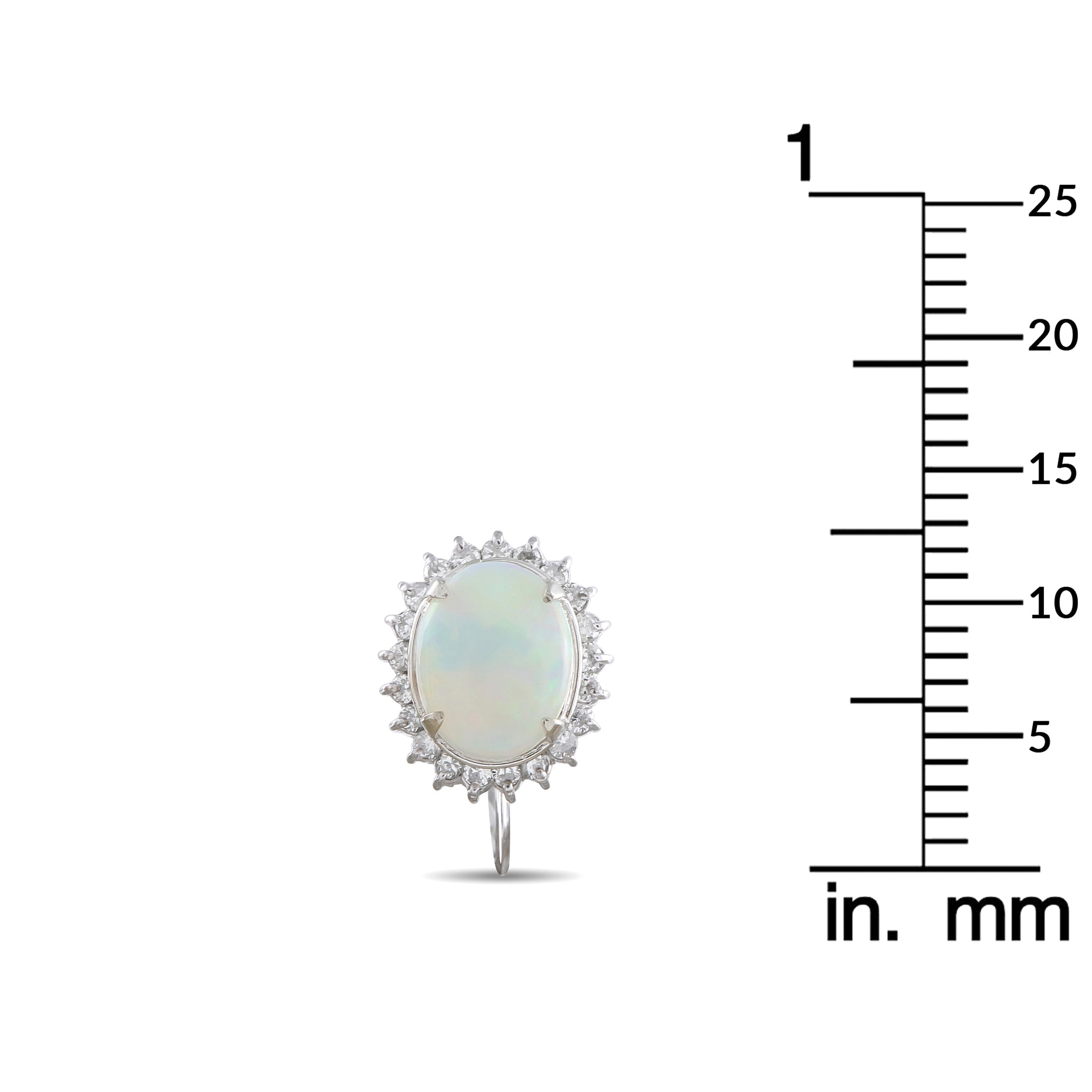 LB Exclusive Platinum 0.44ct Diamond and Opal Earrings MF08-041026
