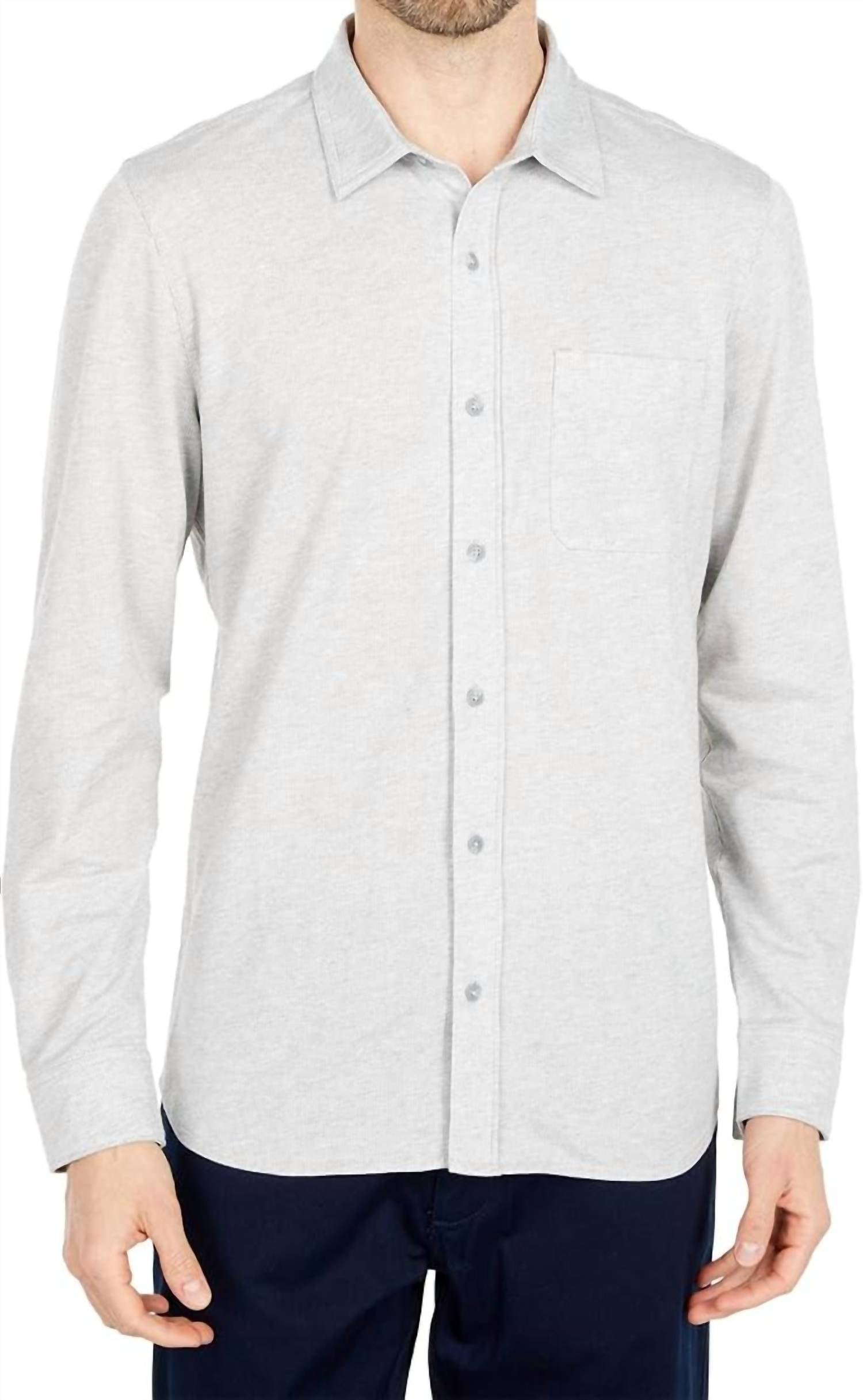 Slater Button Down Shirt In Heather Grey