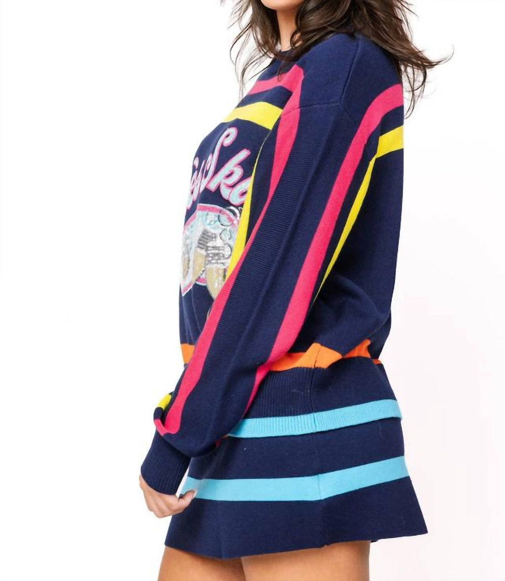 Apres Ski Stripe Sweater In Navy