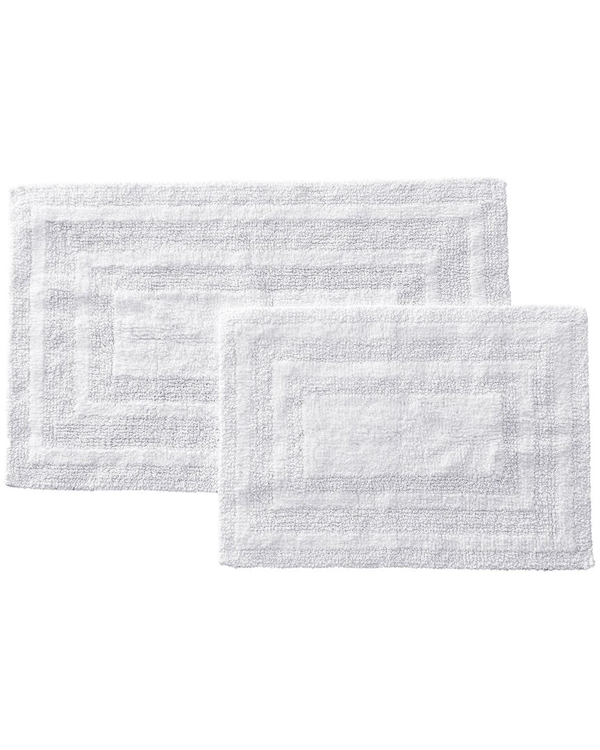 Nautica Logan 2Pc White Bath Rug Set
