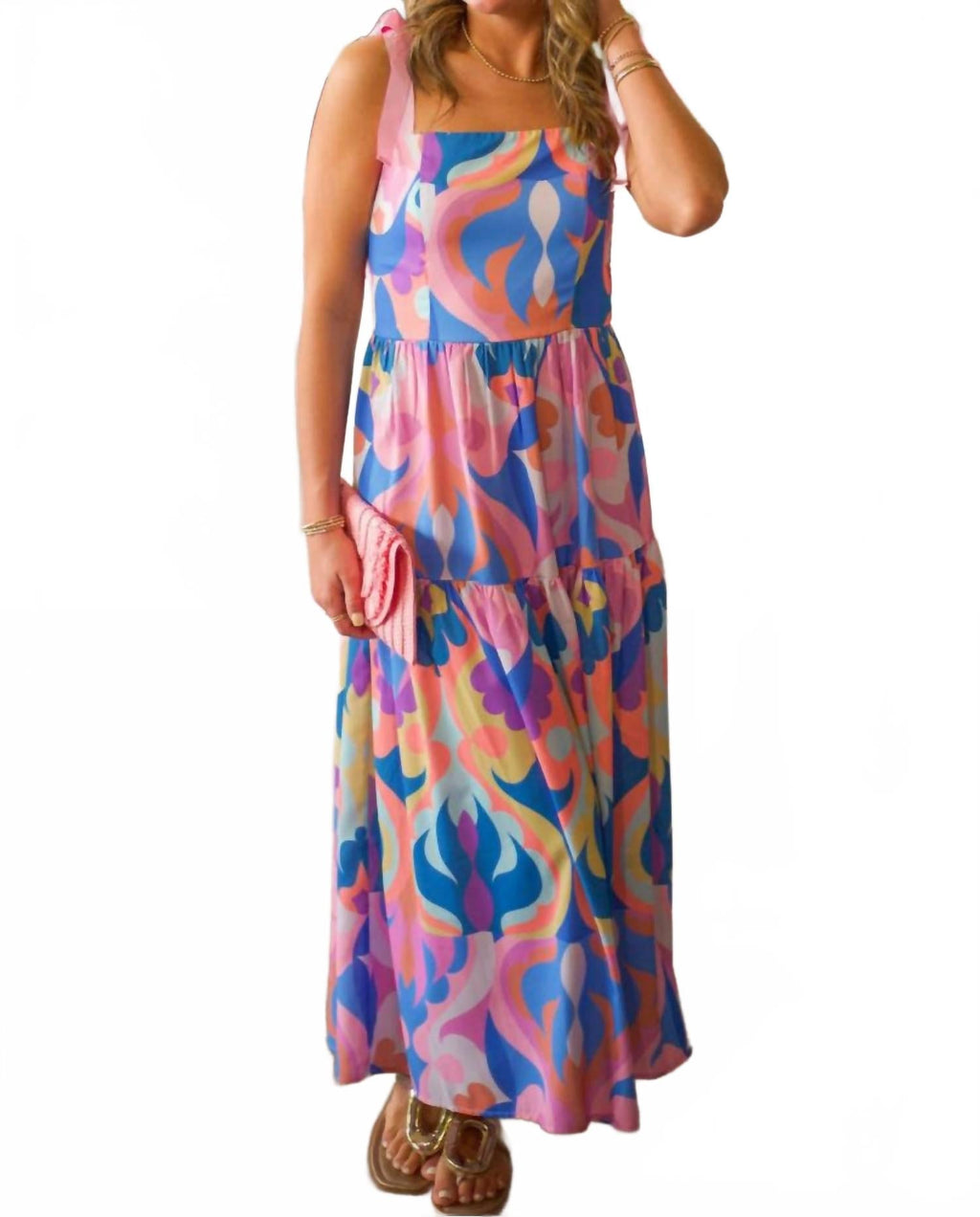 Alexa Summertime Dress In Spring Palms
