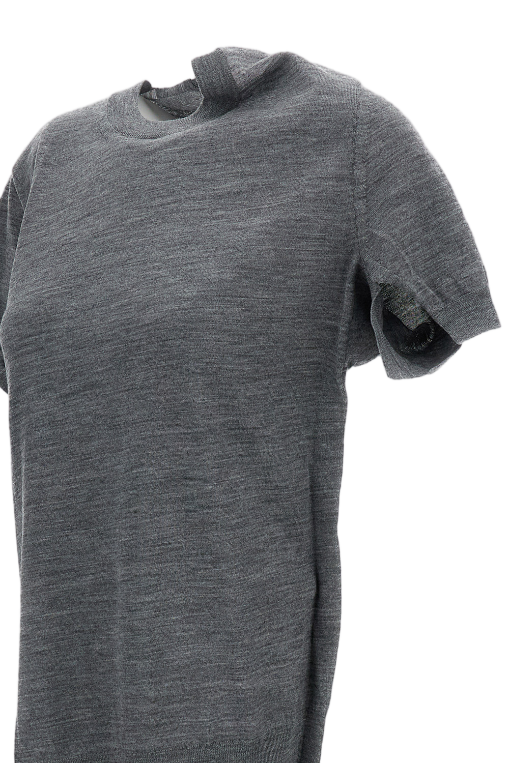 Grey Fine Wool T-Shirt