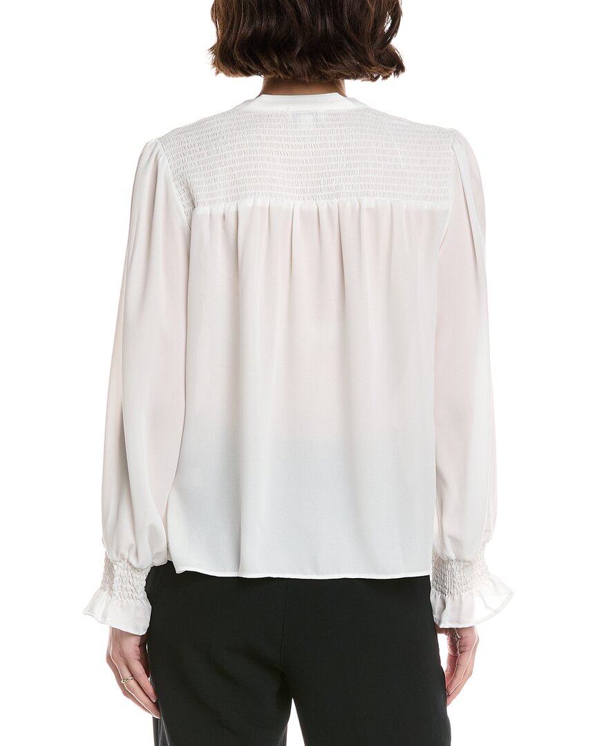 CeCe Half Placket Smocked Top