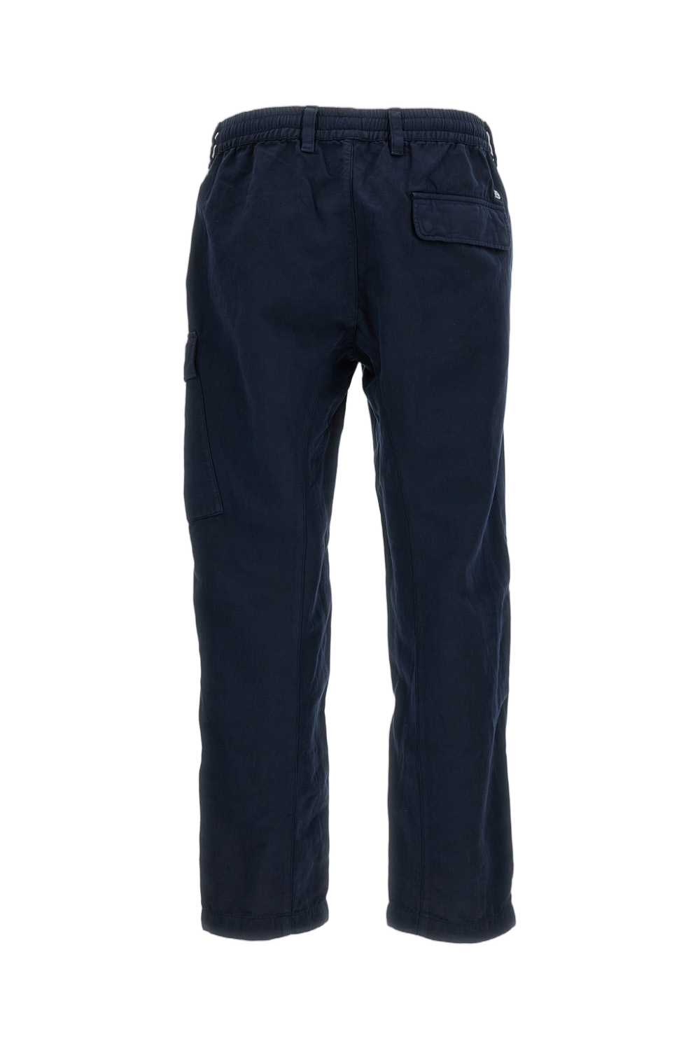 Blue Linen Blend Cargo Trousers
