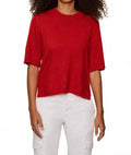 Perfect Short Sleeve Sweater Tee In Tulip