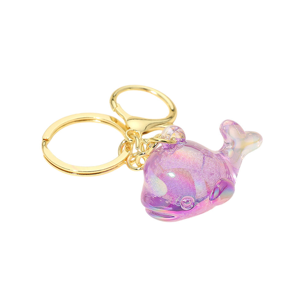 12PCS - Iridescent Dolphin Charm Keychain Bag Charms