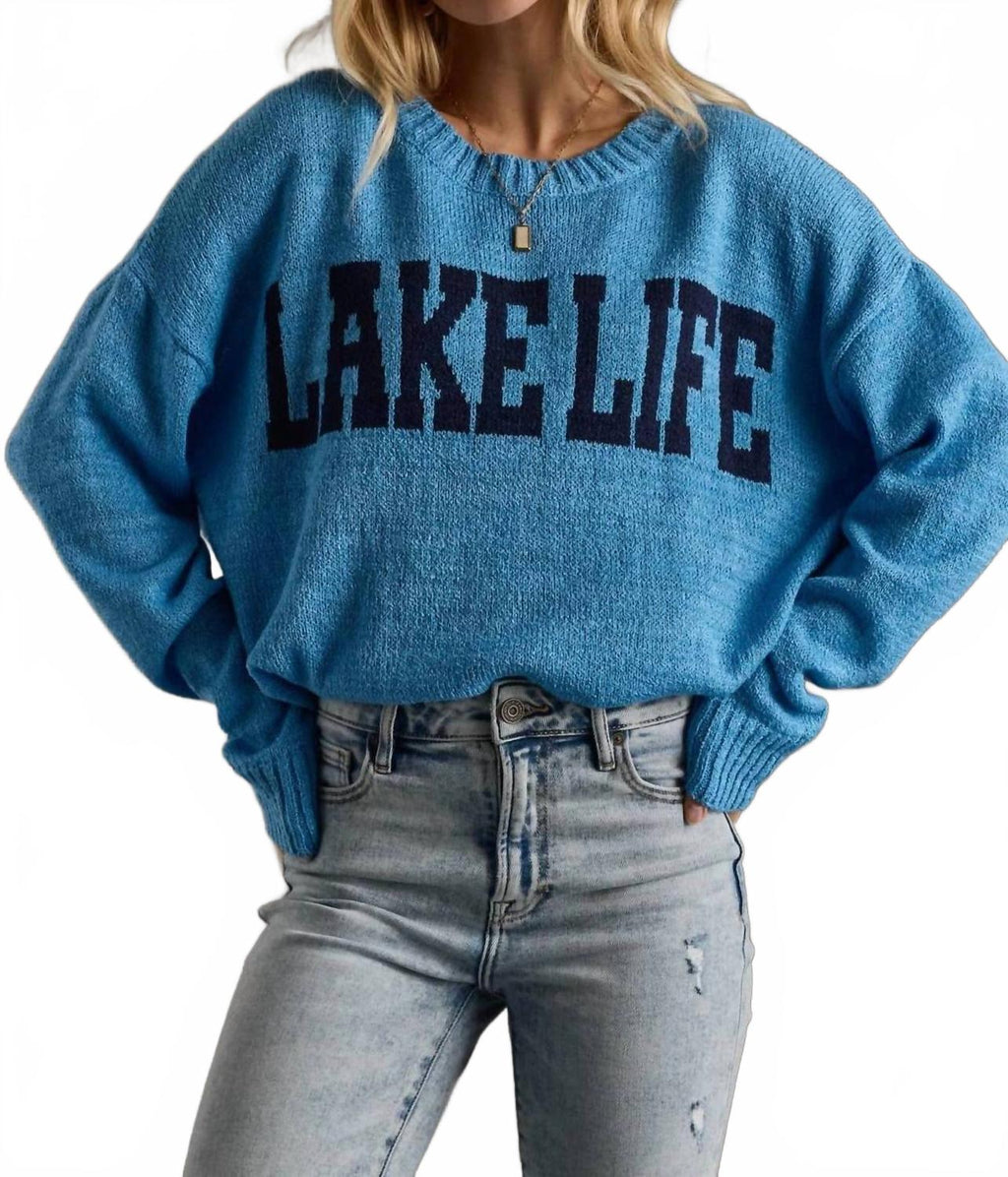 Lake Life Lightweight Sweater In Blue