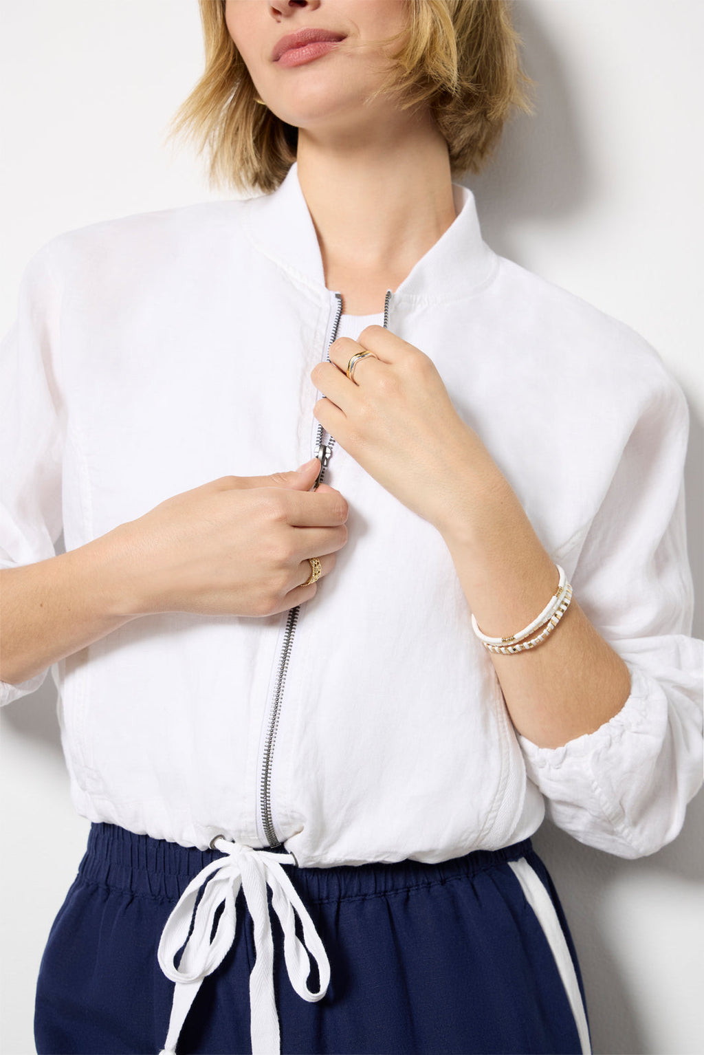 Women's Noa Relaxed Linen Bomber Jacket