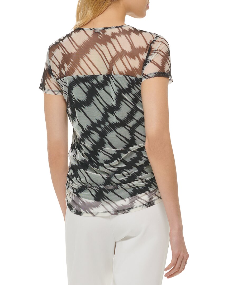 DKNY Printed Mesh Top