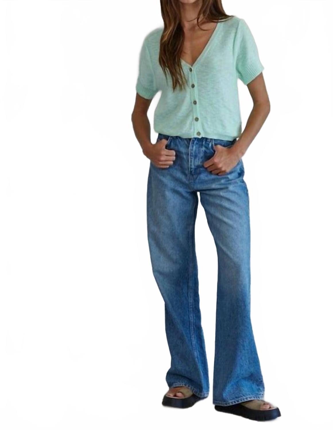 Deacon Cardigan Top In Light Mint