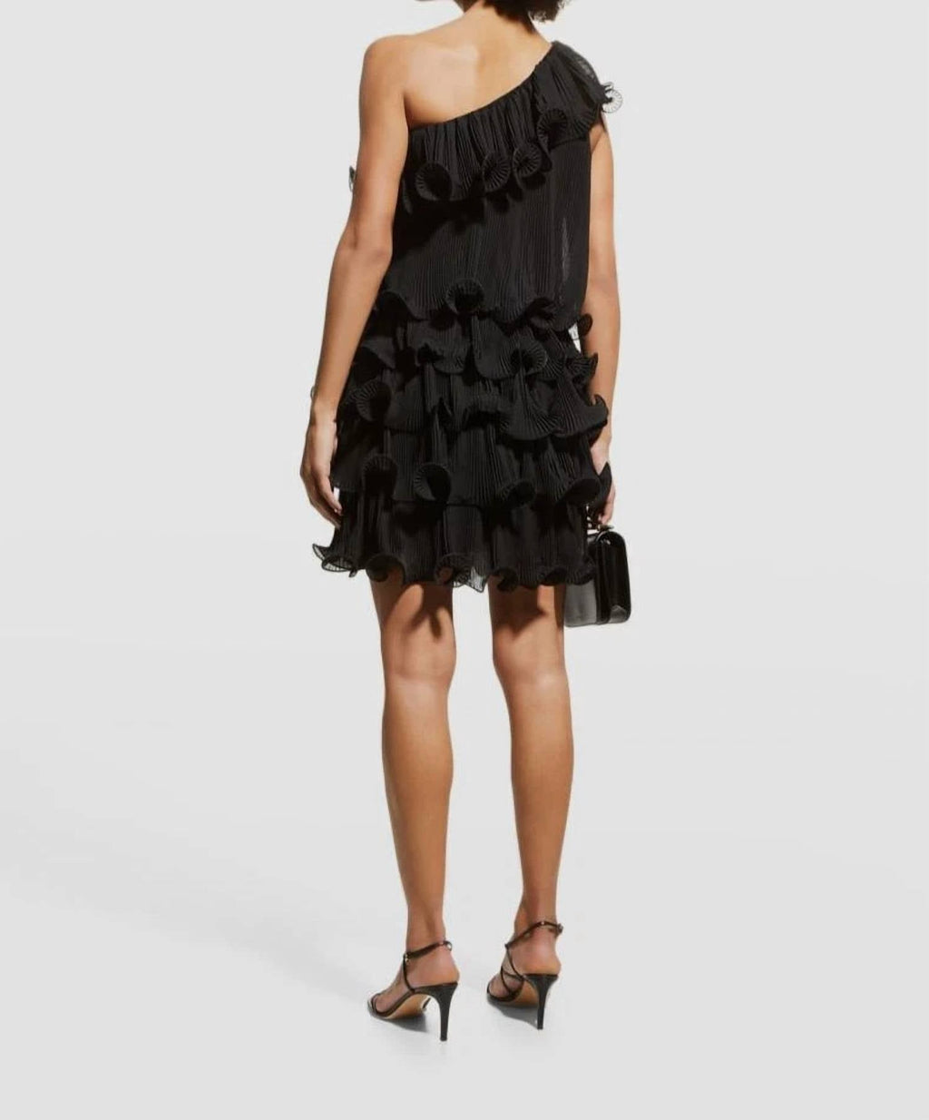 Ruffle Mini Dress In Black