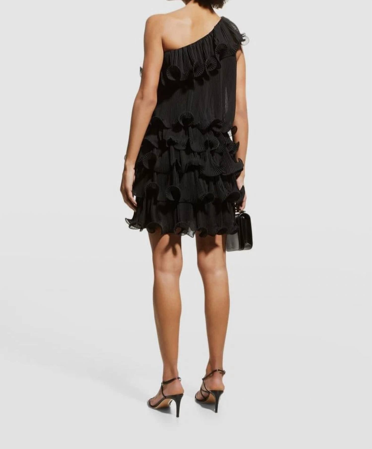 Ruffle Mini Dress In Black