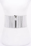 Multi Pu Zip Front Elastic Belt