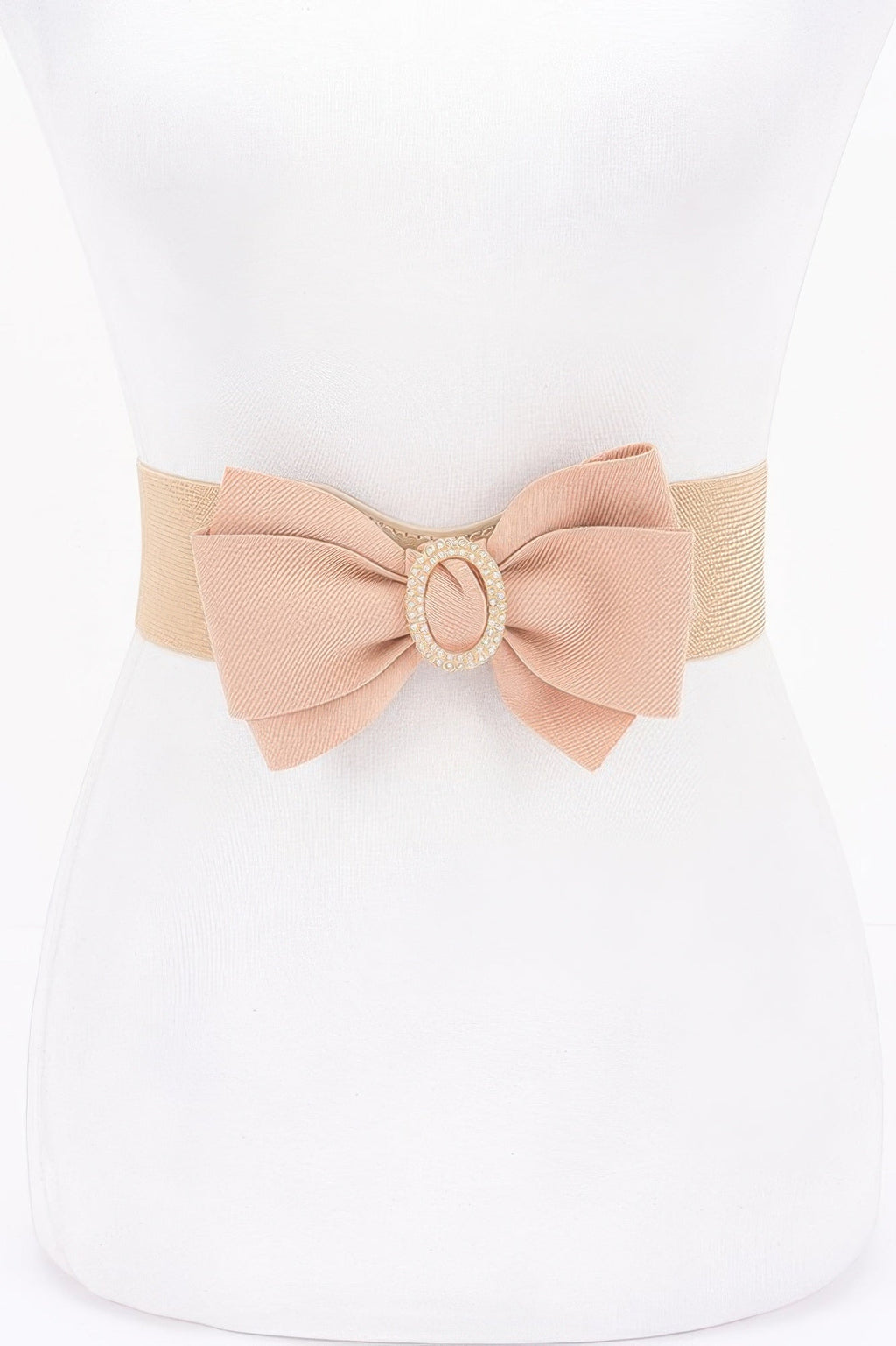 Rhinestone Bow Buckle Stretch Belt