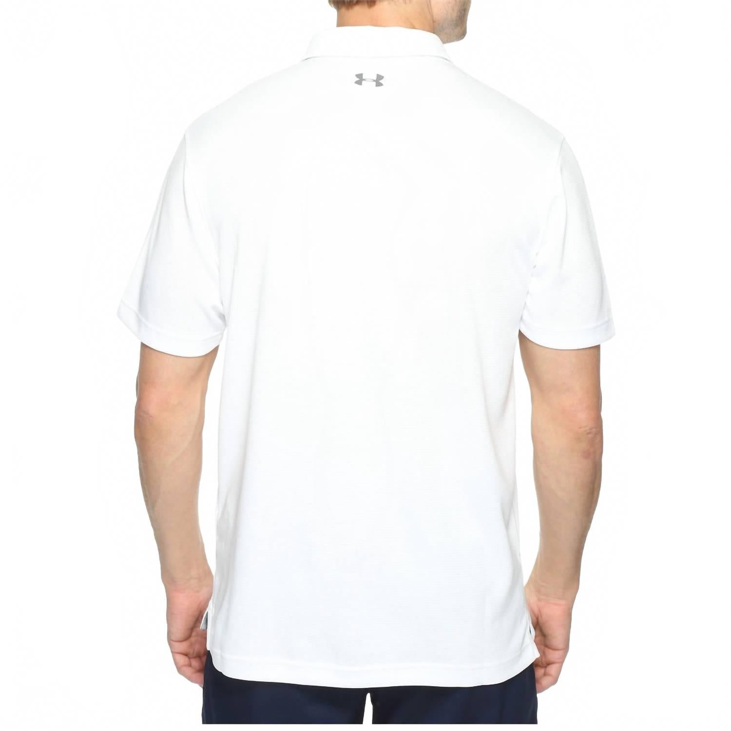 Tech Button Up Placket Polo In White
