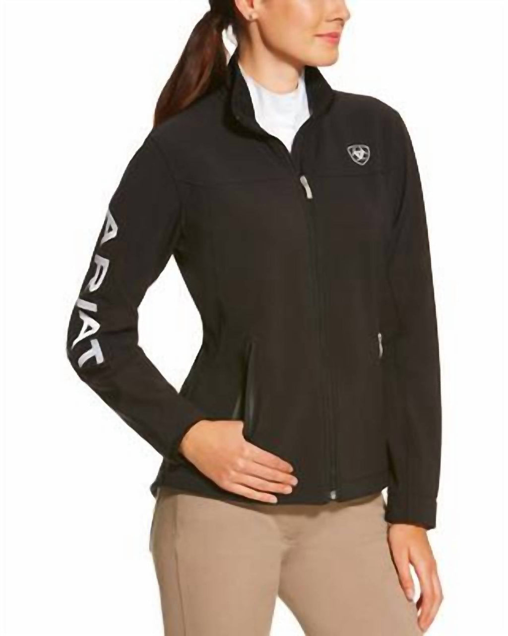 Women's New Team Softshell Logo Jacket In Black