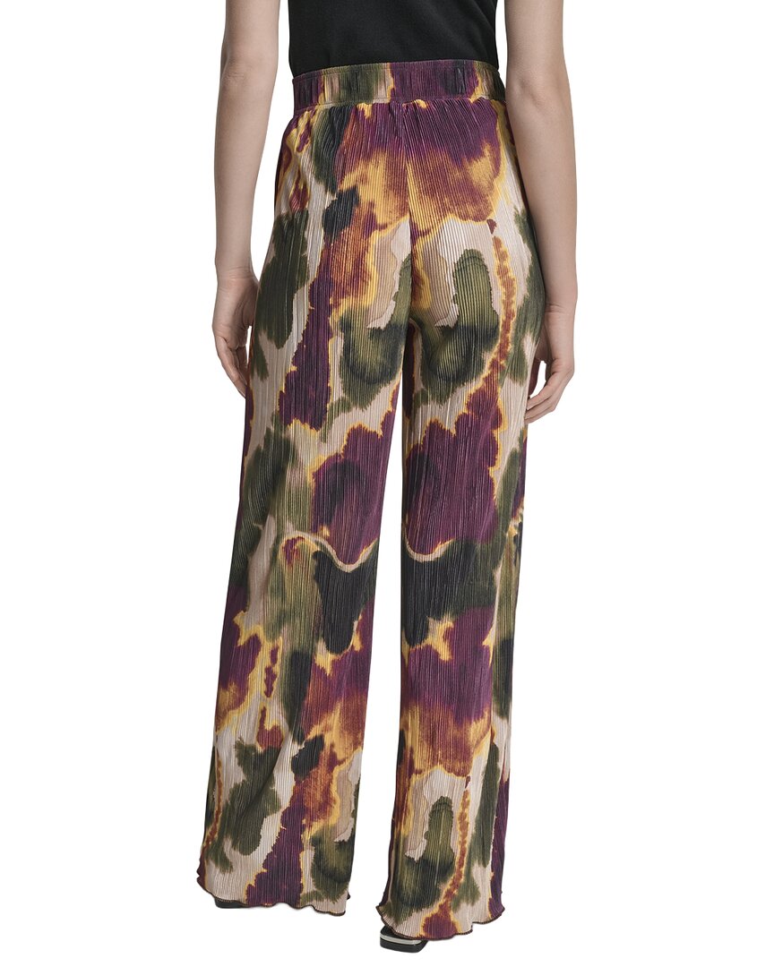 DKNY Printed Plisse Wide Leg Pant