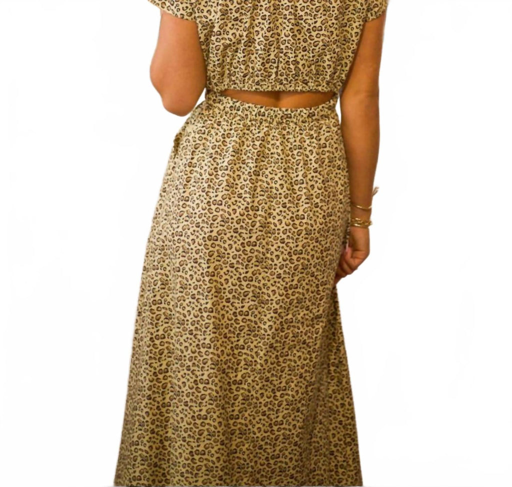 Open Back Maxi Dress In Leopard