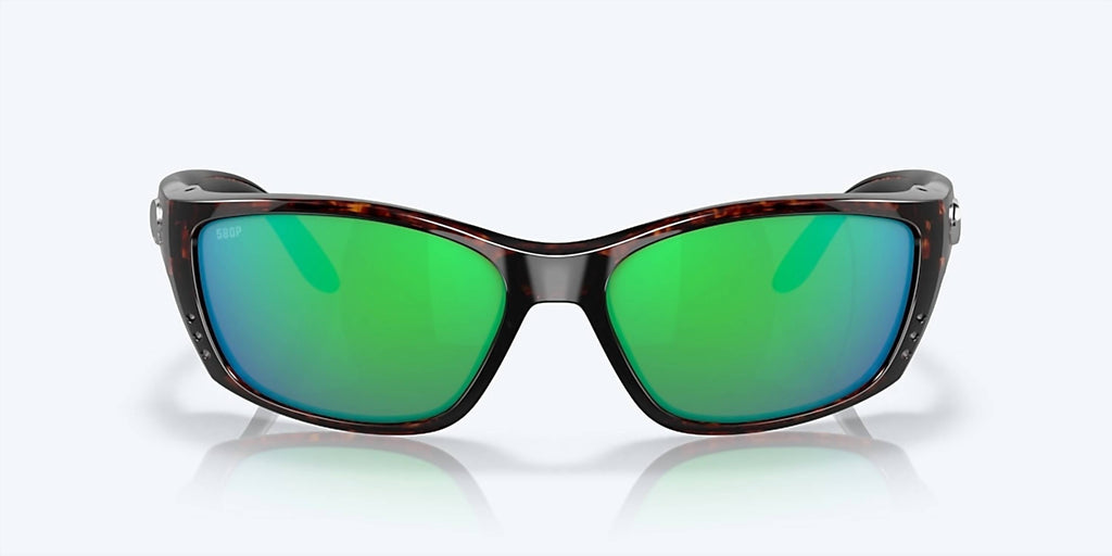 Men's Fisch Reader Rectangular Polarized Sunglasses In Tortoise/green Mirror