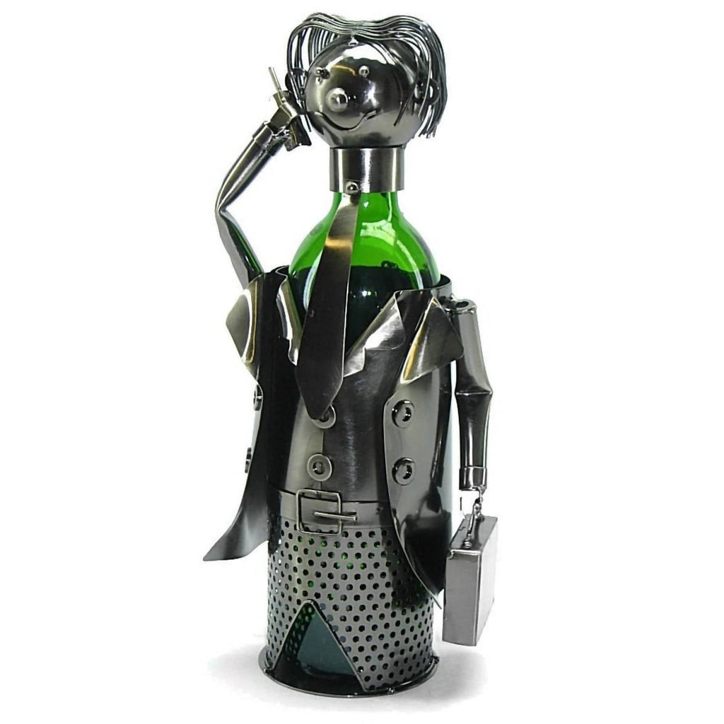 Businessman Wine Bottle Holder In Metallic