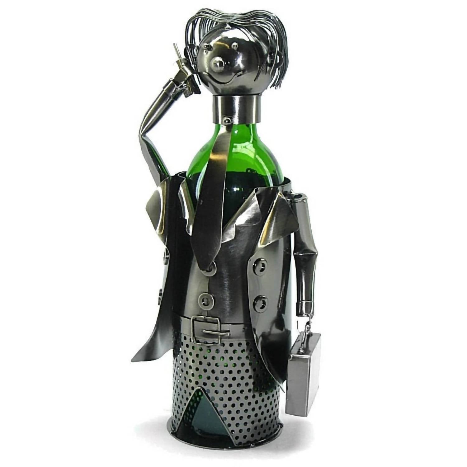 Businessman Wine Bottle Holder In Metallic