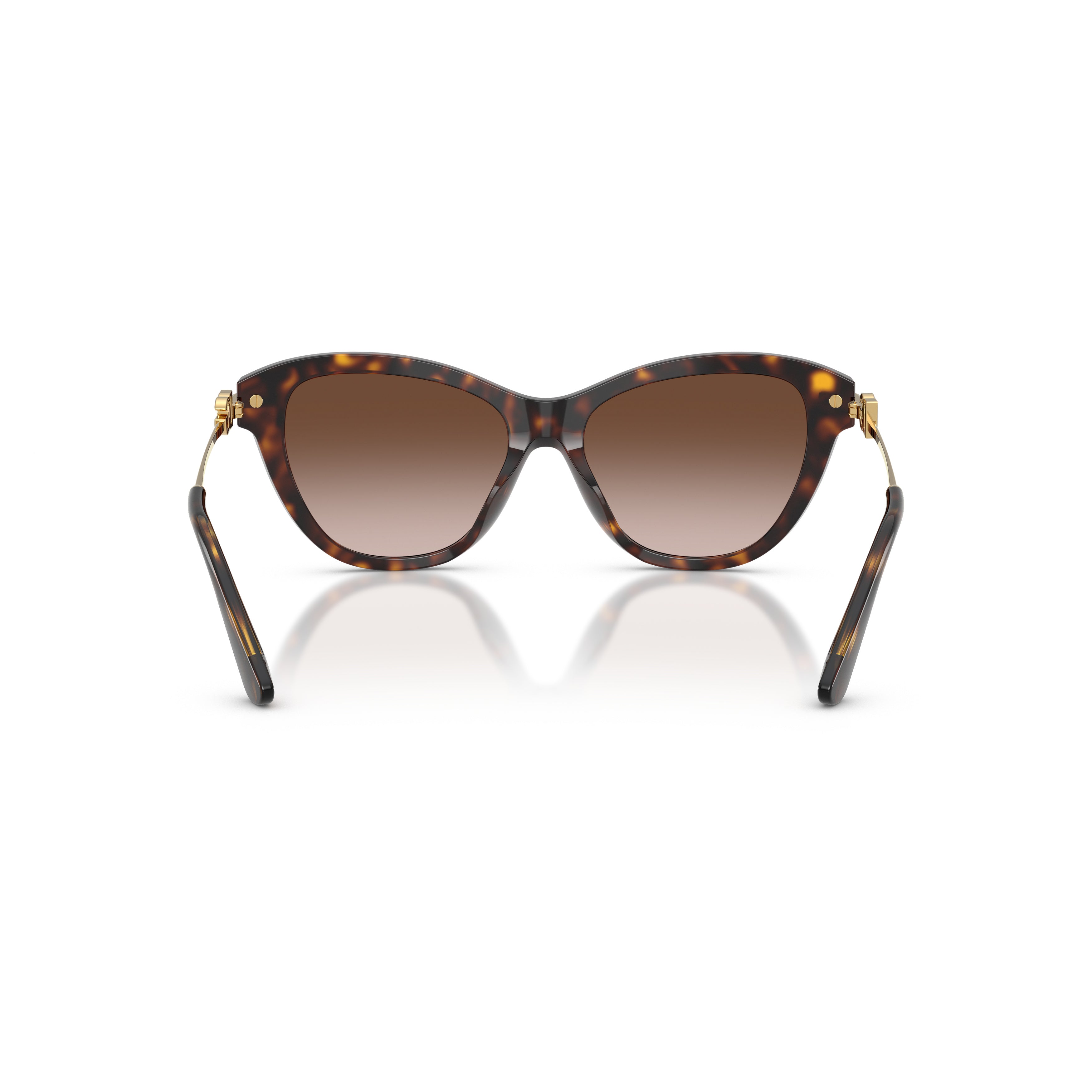 0Dg4534 Tortoiseshell Cat-Eye Sunglasses with Gold Metal Temples