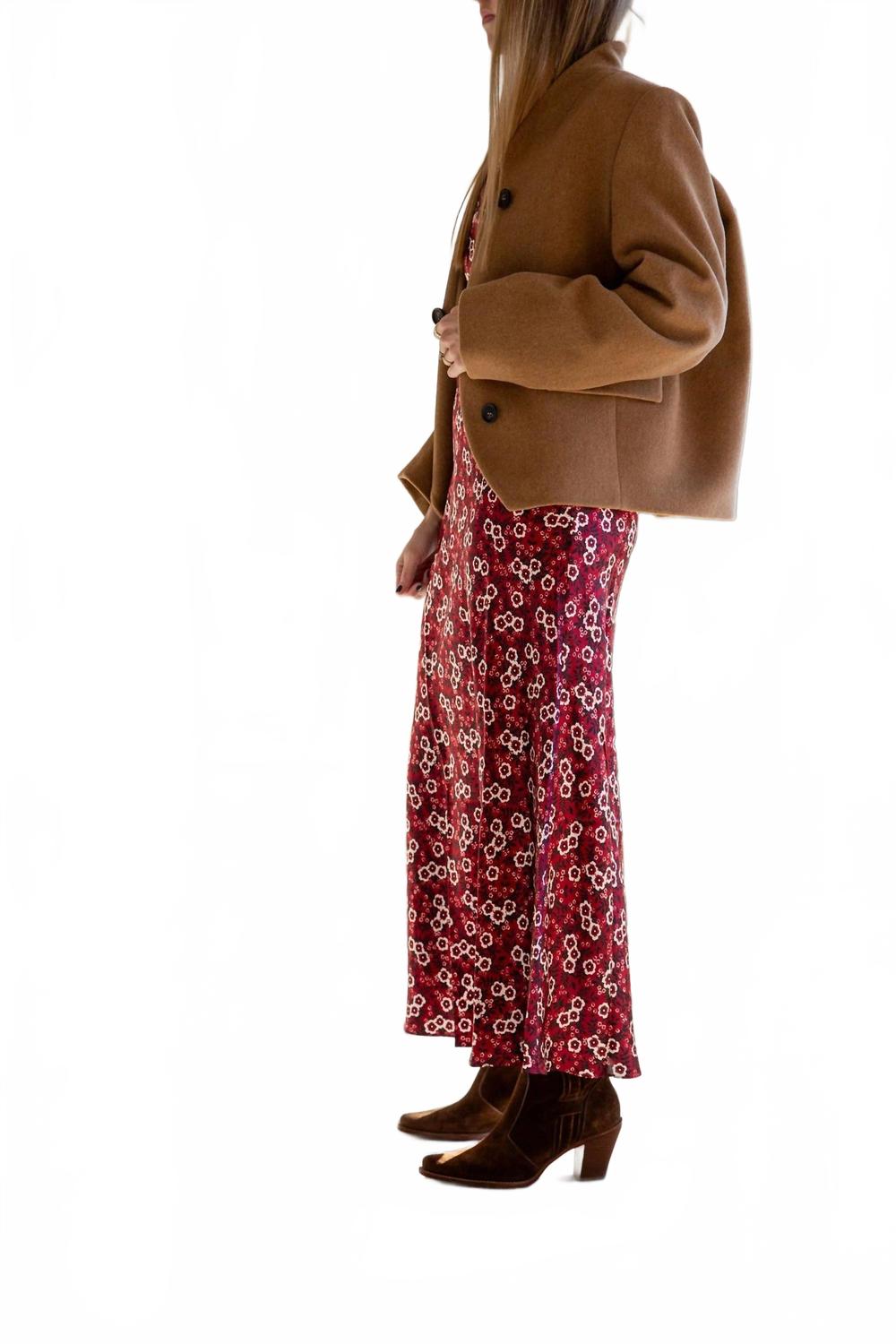 Gaia Midi Dress In Ruby