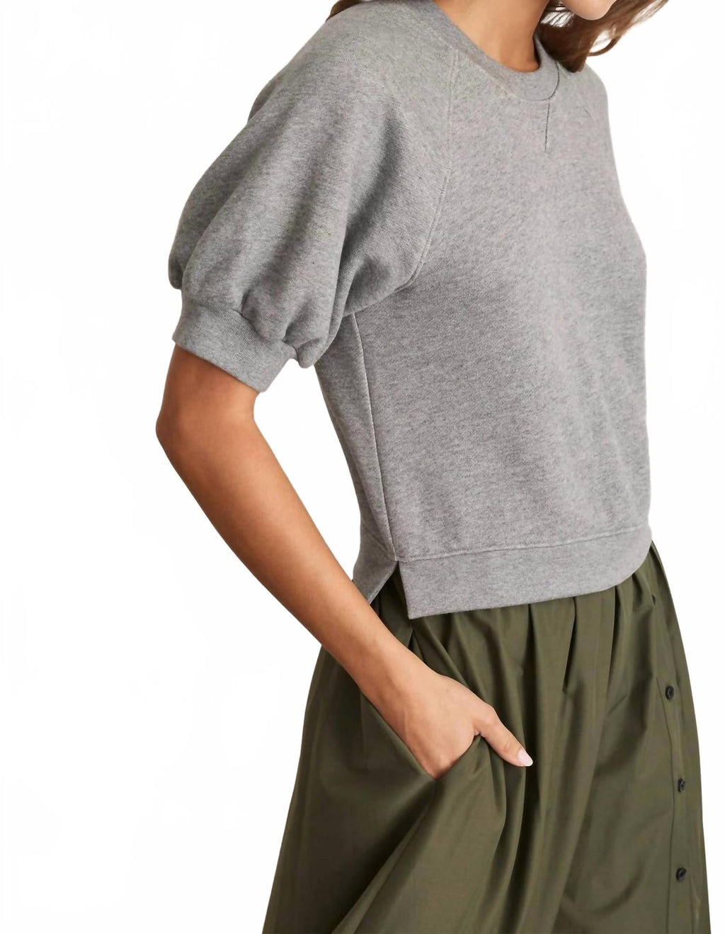 Shayna Midi Dress In Heather Grey/army