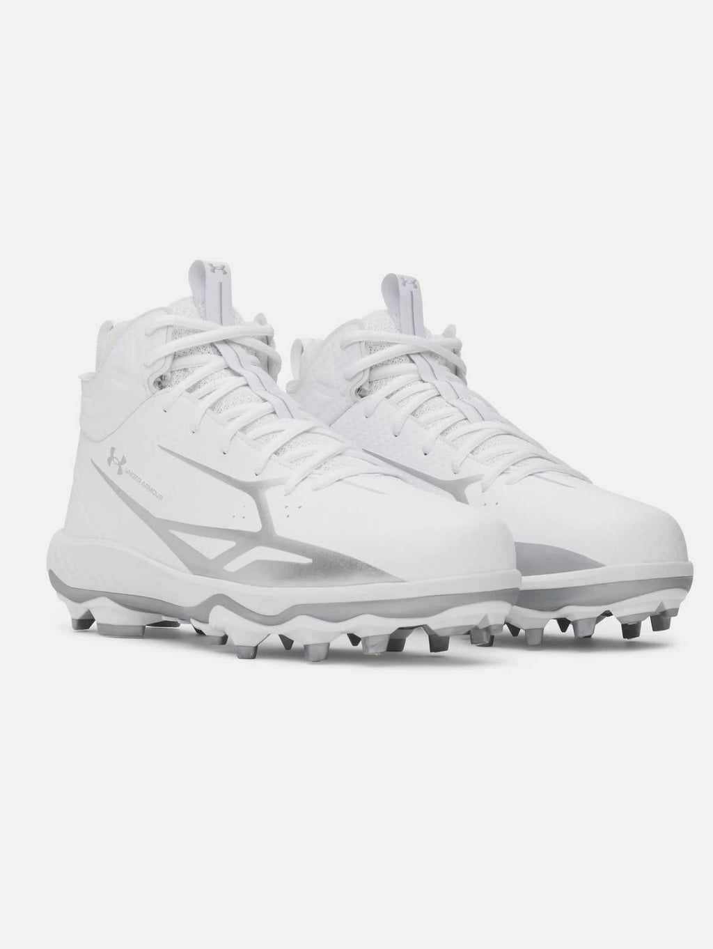 Men's Spotlight Mid Athletic Shoes In White & Silver
