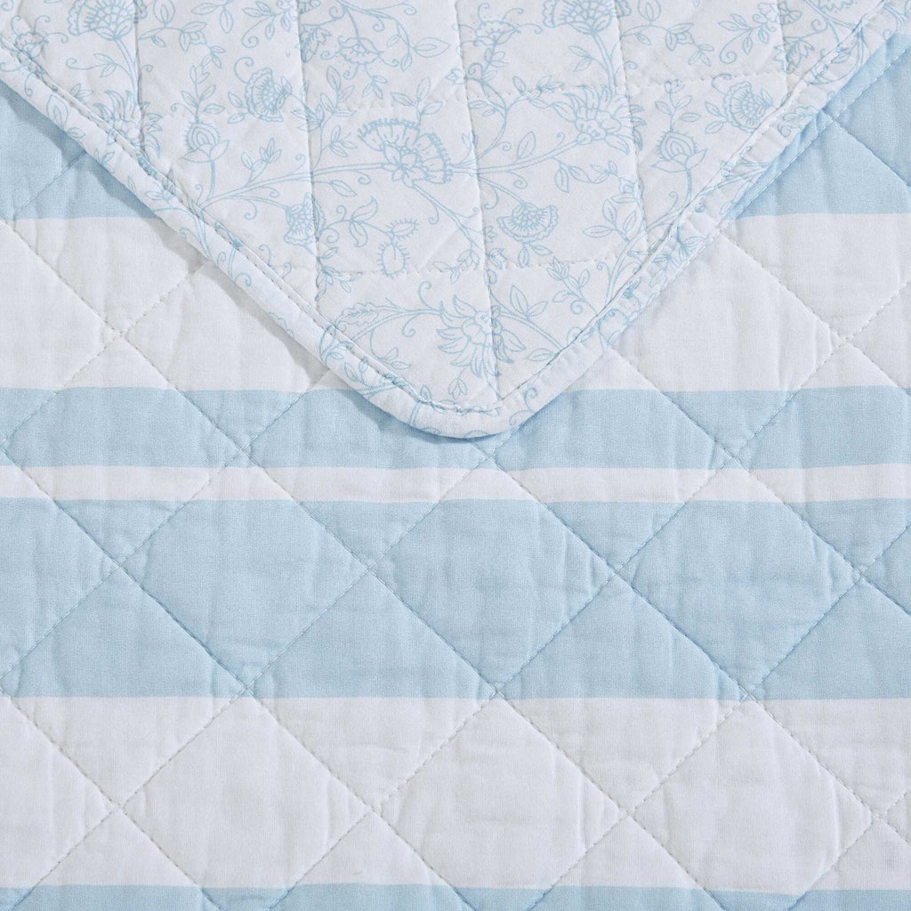 Nautica Seafront Stripe Blue Full/Queen Quilt Set