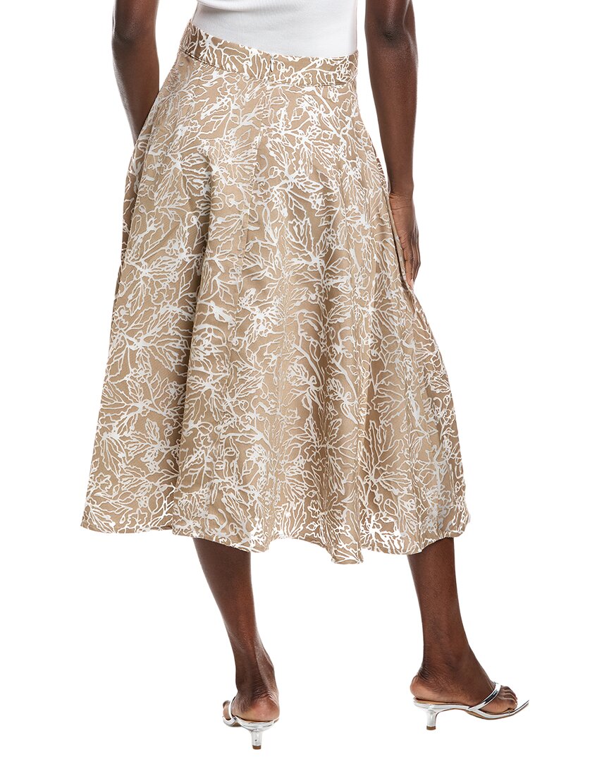 Gracia Organza Flocked Velvet Print Skirt