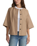 Lafayette 148 New York Petite 3/4-Sleeve Collarless Jacket