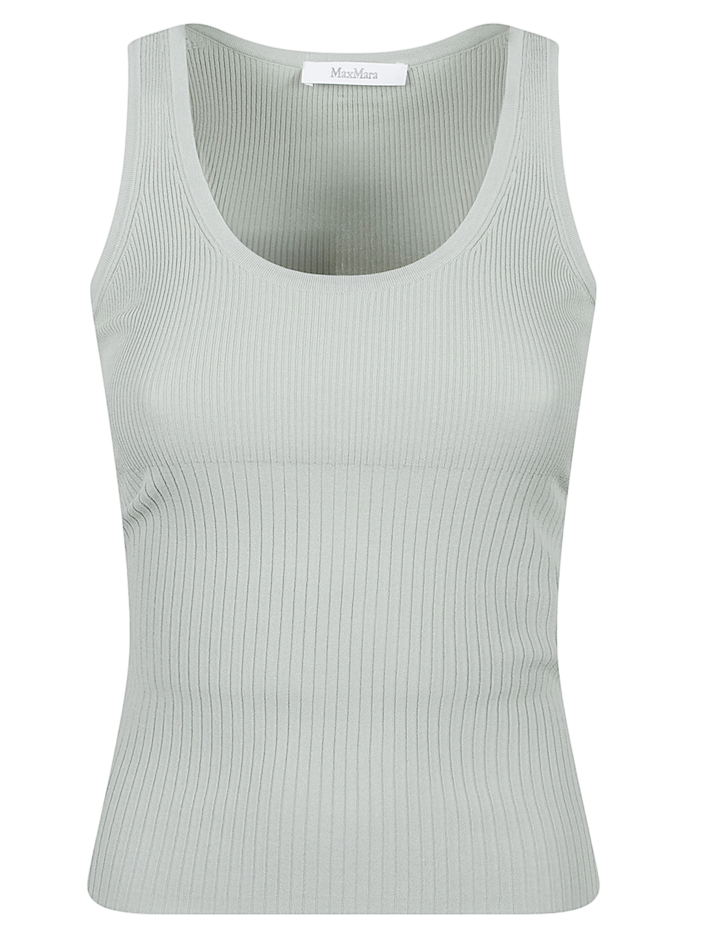 Sleeveless Ribbed Knit Top with Scoop Neckline
