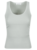 Sleeveless Ribbed Knit Top with Scoop Neckline